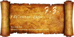 Fürster Zina névjegykártya